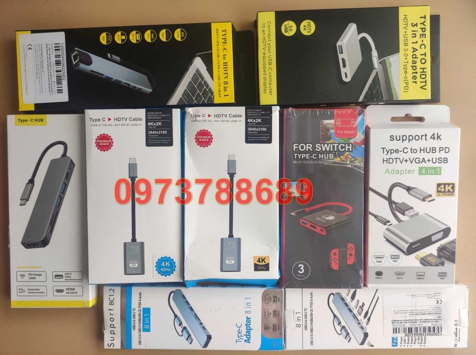 Хаб адаптер переходник USB type-C HDMI ноутбук macbook мак смартфон ТВ