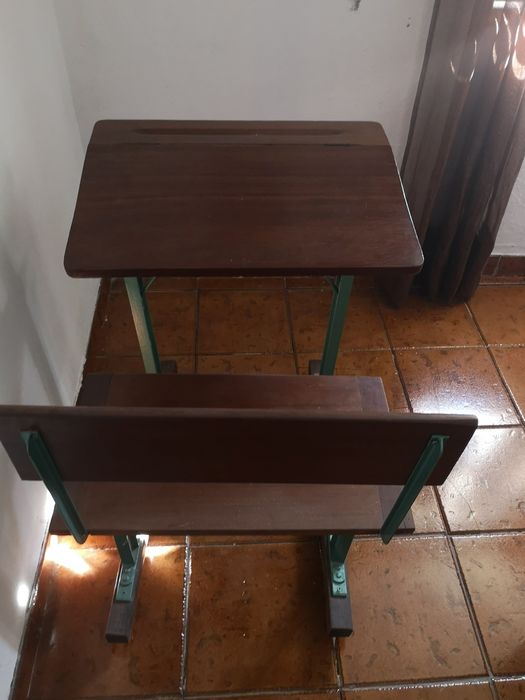 Carteira escola primária anos 60 mesa