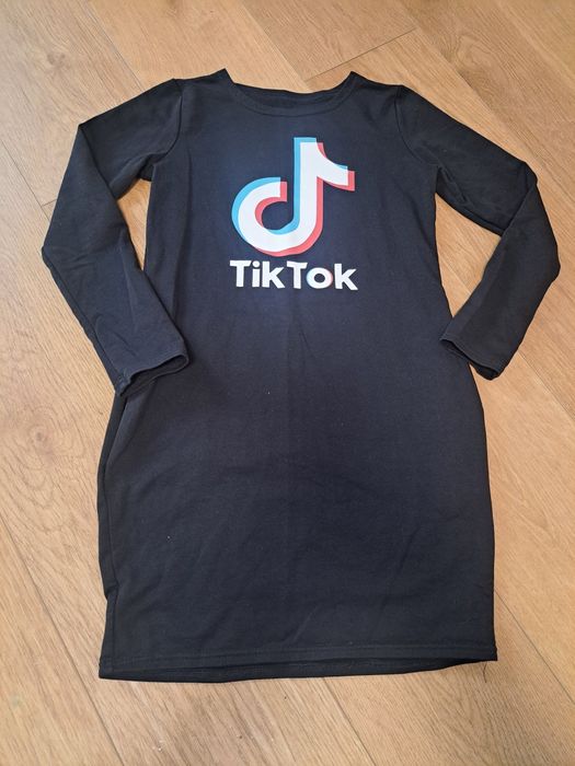 140 sukienka czarna tik tok dziewczynka