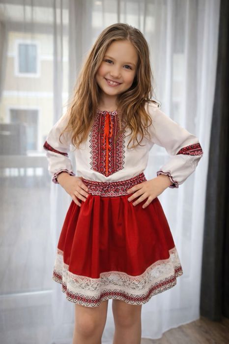 Костюм вишиванка білий 98,104,110,116,122,128,134