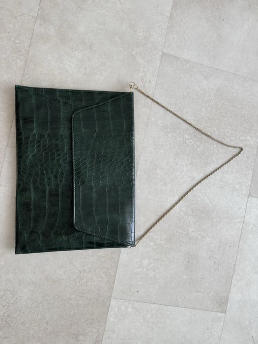 Зелена сумка папка з тисненням крокодил Mohito