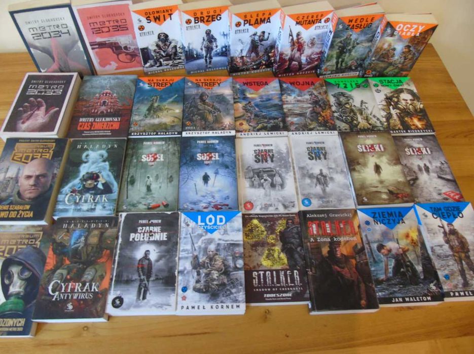 Kolekcja książek S.T.A.L.K.E.R. i METRO 2033 – 32 szt. / STALKER / FABRYCZNA ZONA