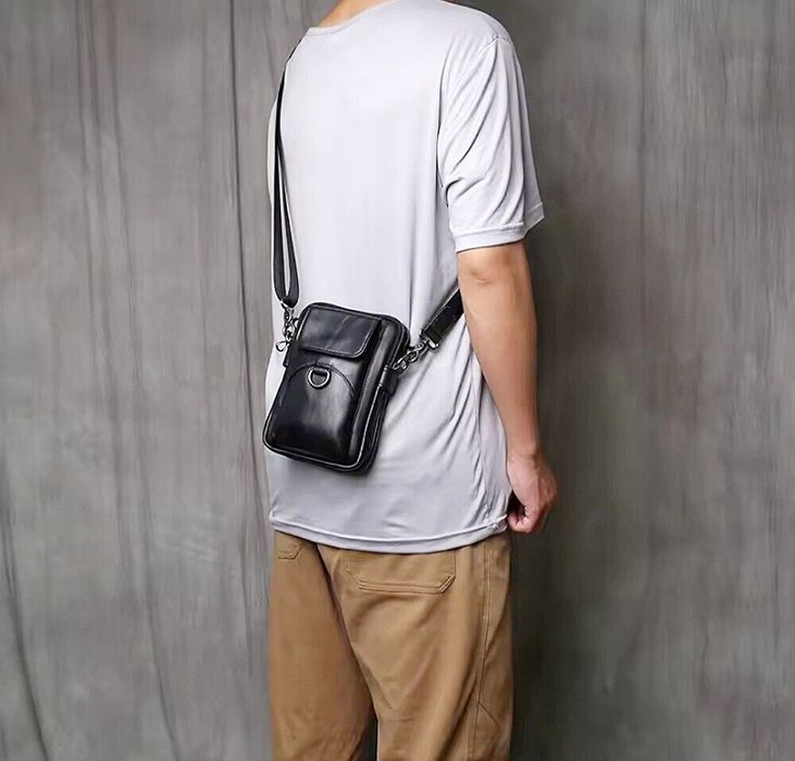 Кожаная Барсетка - Сумка мужская. Черная