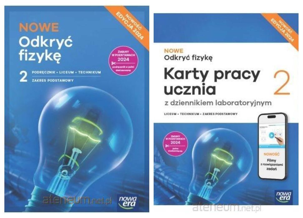 Nowe Odkryć Fizykę 2 Karty Pracy + Podręcznik Podstawowy Nowa Era 2025