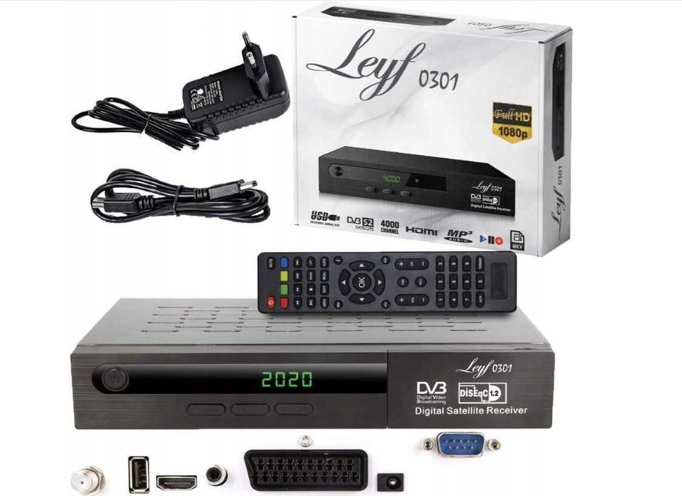Tuner satelitarny Leyf 0301 DVB S2 FULL HD + HDMI