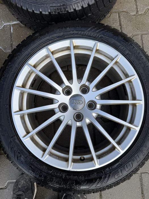 Felgi Audi 17” 5x112 + opony zimowe Dunlop