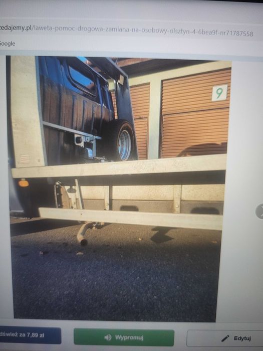 Laweta Pomoc Drogowa zamiana na osobowy      24500 zł