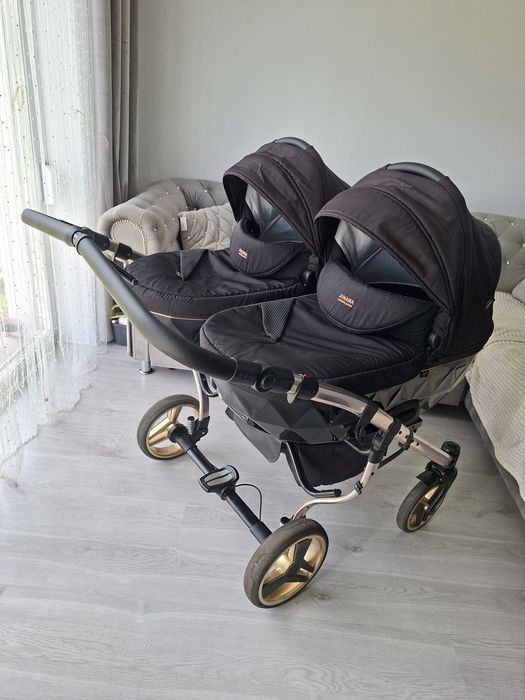 Wozek 3w1 4w1 Junama diamond duo dla bliźniakow blizniaczy podwojny