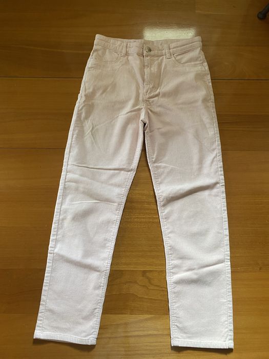 Calças bombazina rosa claro H&M 11/12 anos