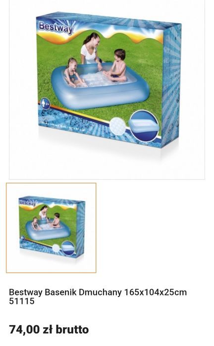 Bestway Basenik Dmuchany 165x104x25cm 51115