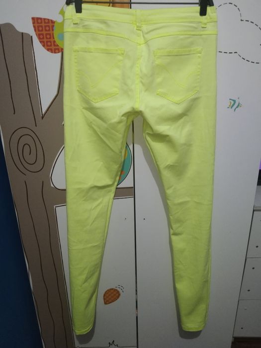 Damskie spodnie dżinsowe Only neonowe limonkowe