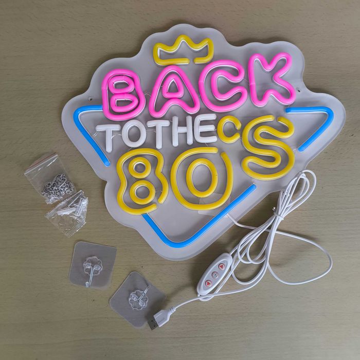 Sinal de Luz Néon Back to 80's Musica Festas