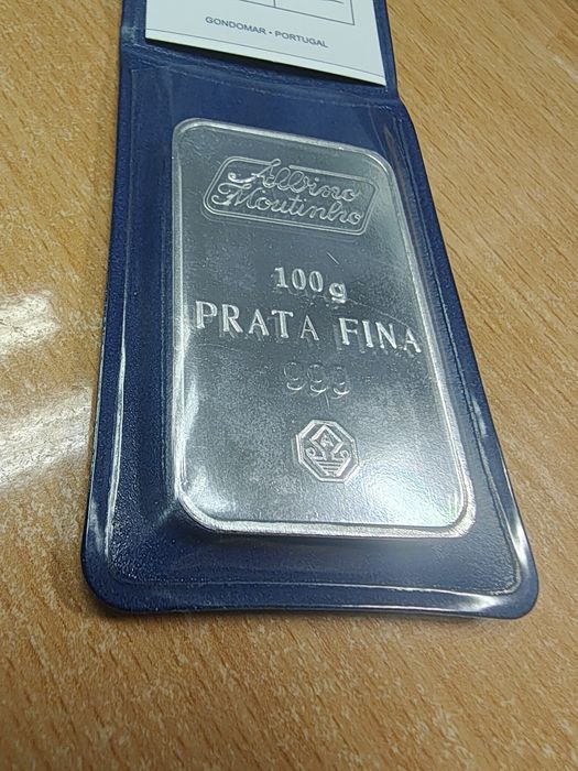 Barra de 100g em prata pura (999), Albino Moutinho Metais Preciosos