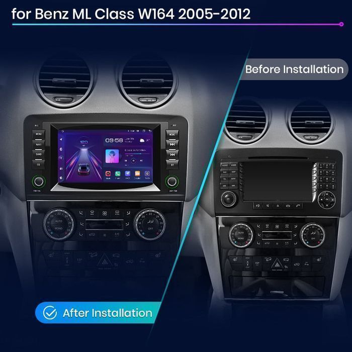 Mercedes ML / GL W164 – Radio Android 15 7” CarPlay Android Auto 1GB/16GB GPS Nawigacja Stacja Multimedialna WiFi Bluetooth PL