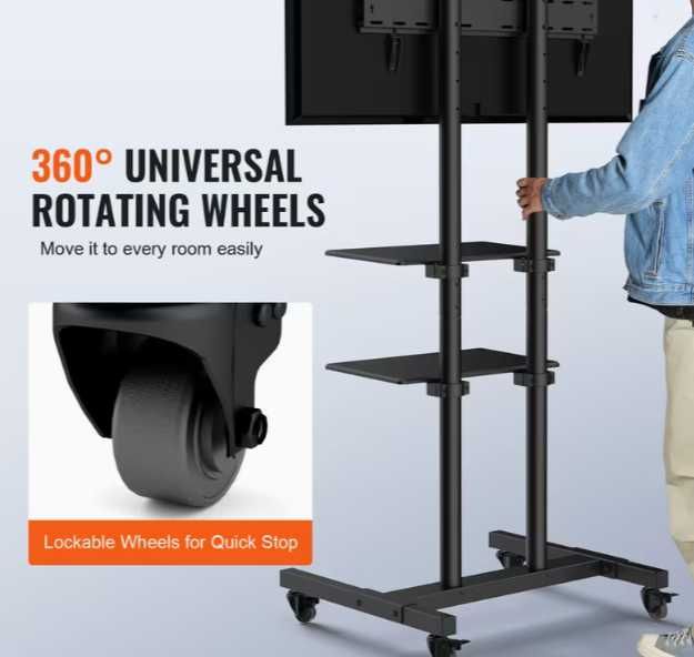 Suporte de TV Móvel VEVOR 32–70" com Rodas – Novo na Caixa, nunca montado