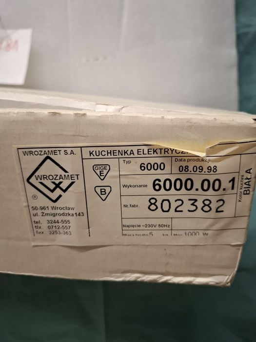Wrozamet kuchenka elektryczna vintage