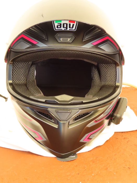 Capacete+viseira preta+ Cardo Spirit HD+ viseira original