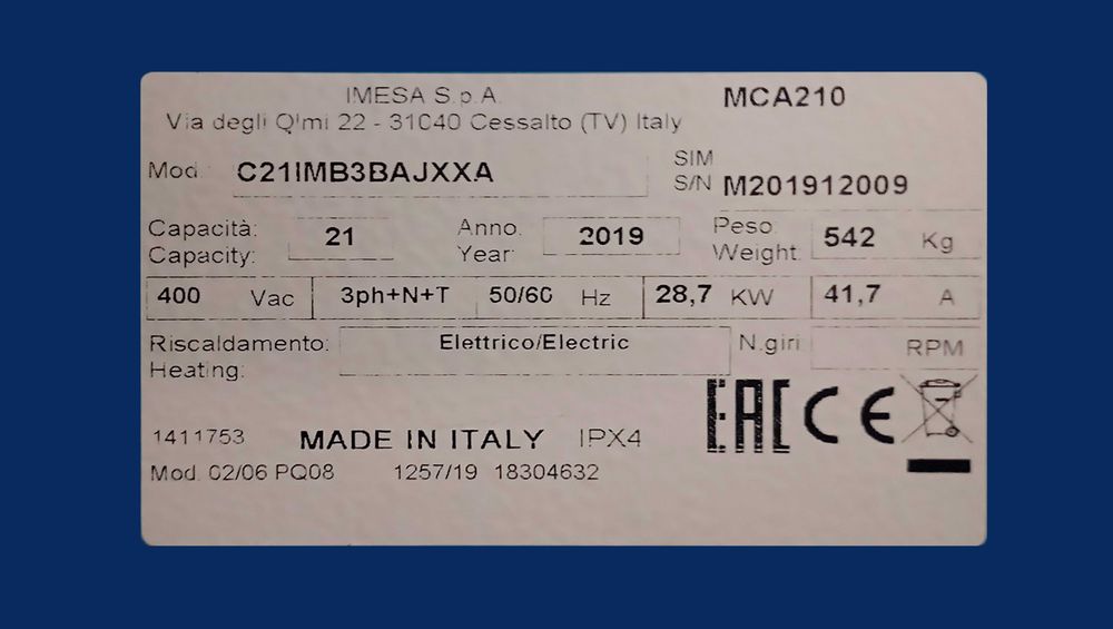 Професійний прасувальний каландр IMESA MCA210