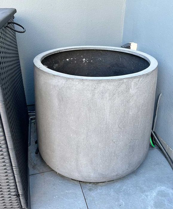 Donica duża lekka tarasowa ogrodowa Pottery Pots Jumbo Patt XS szara