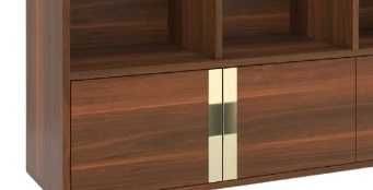 Regał / półka NA ŚCIANĘ ZŁOTE LISTWY dł.155CM orzech