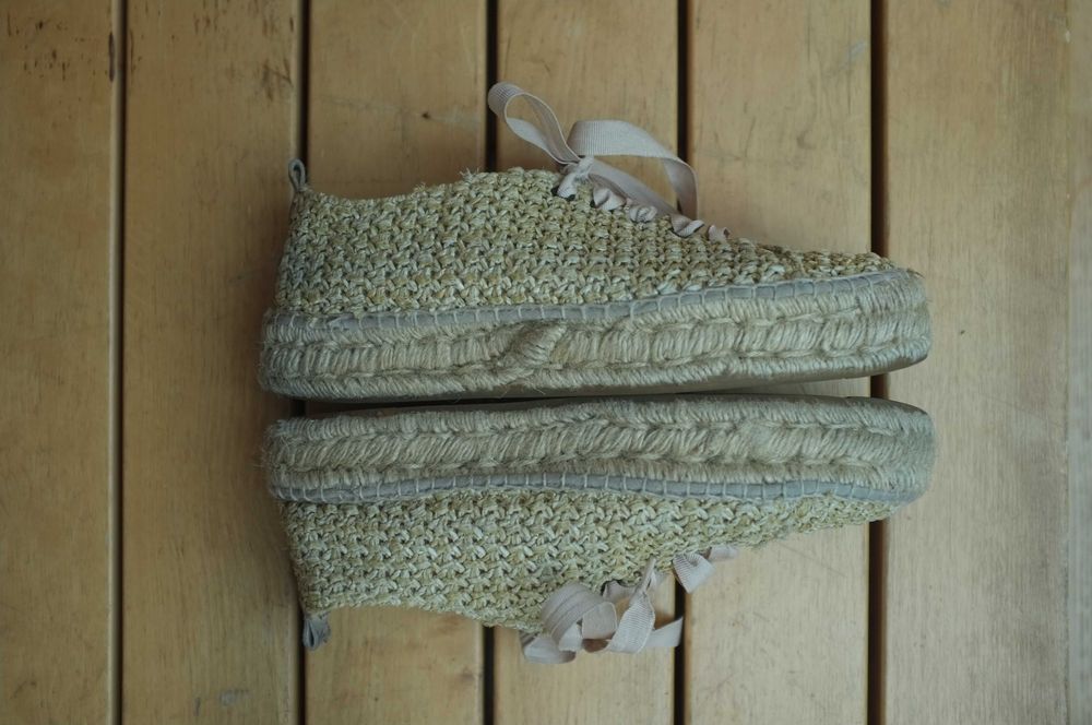 Espadryle Lace-Up Manebi na słoninie słomkowe 41 Raffia