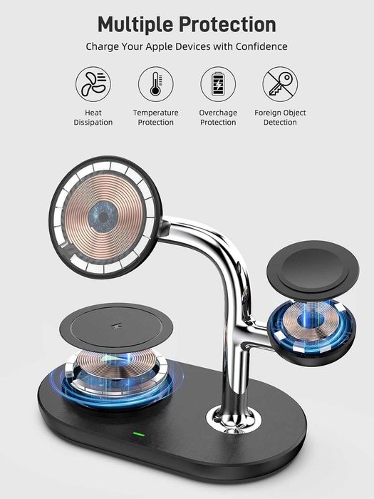 Dual Magnetic 3w1 ładowarka indukcyjna stacja ładująca do iphone Apple
