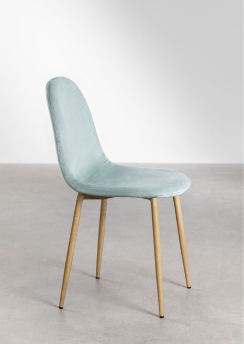 Cadeira sklum veludo verde turquesa