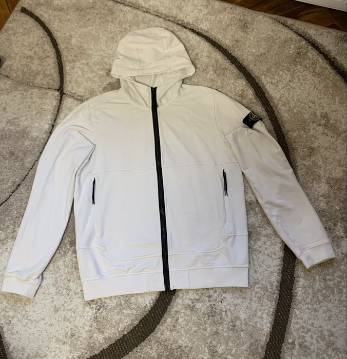 Зип-худи Stone Island Junior zip hoodie white Size 156 Mens Authentic