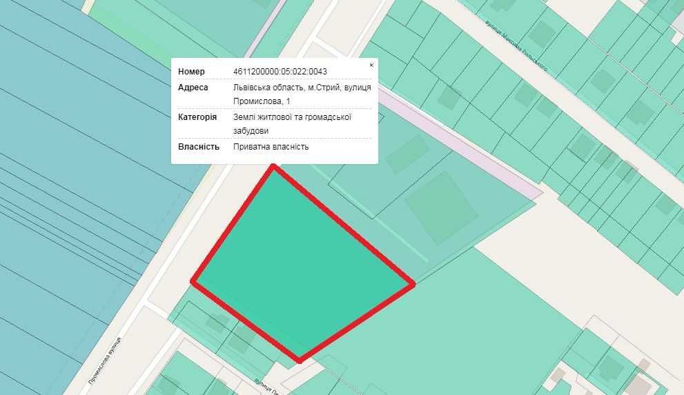 Продаж земельної ділянки 1,3 га в м. Стрий