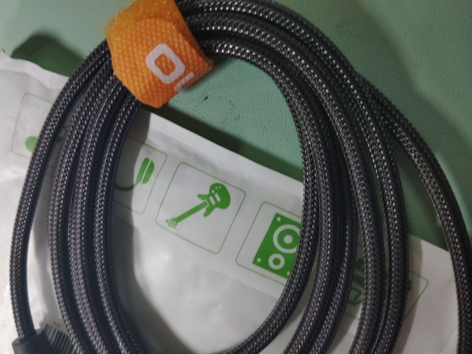 Przewód kabel duży Jack do mikrofonu plecionka professional