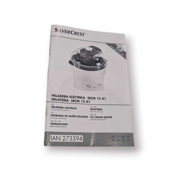 Máquina de Fazer Gelados SilverCrest SEC M 12 A1–1 Litro (Artigo Novo)