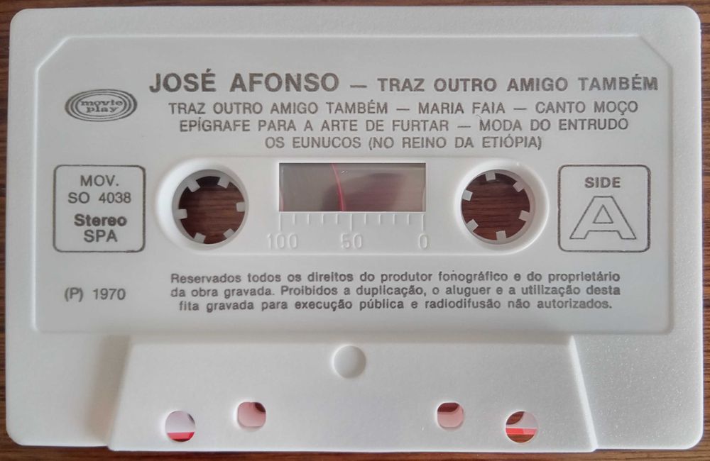 José Afonso	- - - - -		Traz Outro Amigo Também	- - - - -	K7
