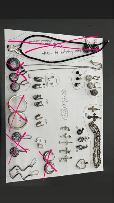 Срібні Сережки жіночі дитячі кулон хрестик