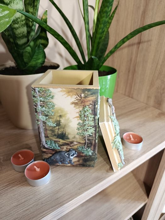 Świecznik na tealight z leśnymi zwierzątkami