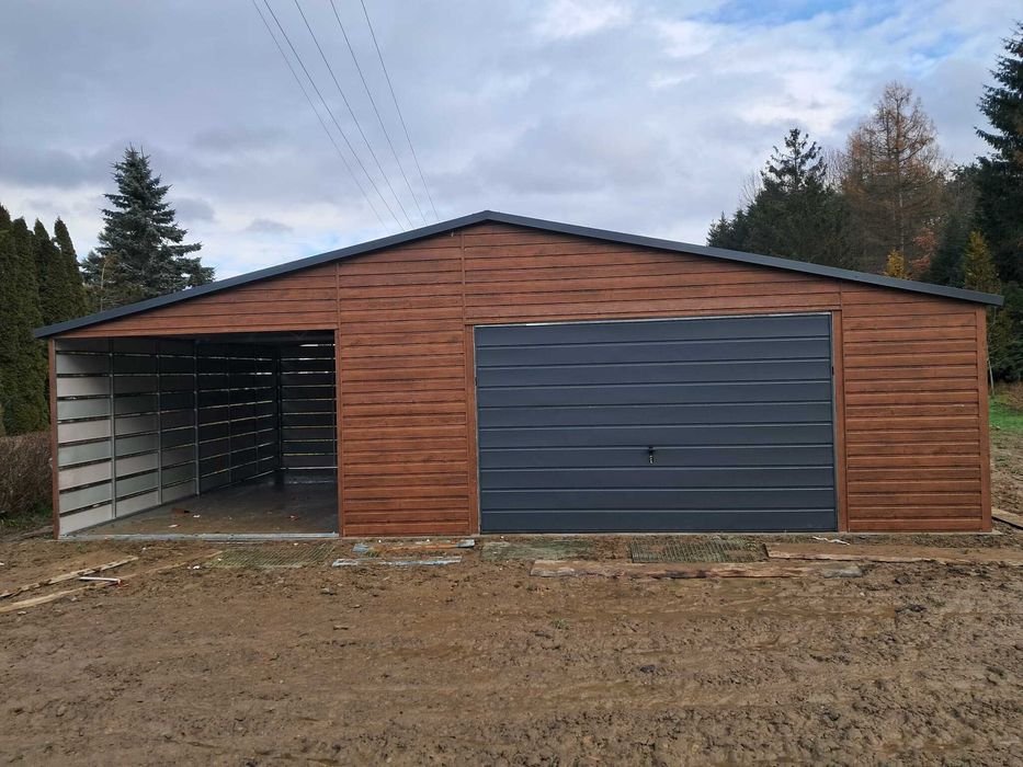 Garaż blaszany wiata Wzmocniony PROFILAMI. Producent SZYBKA REALIZACJA