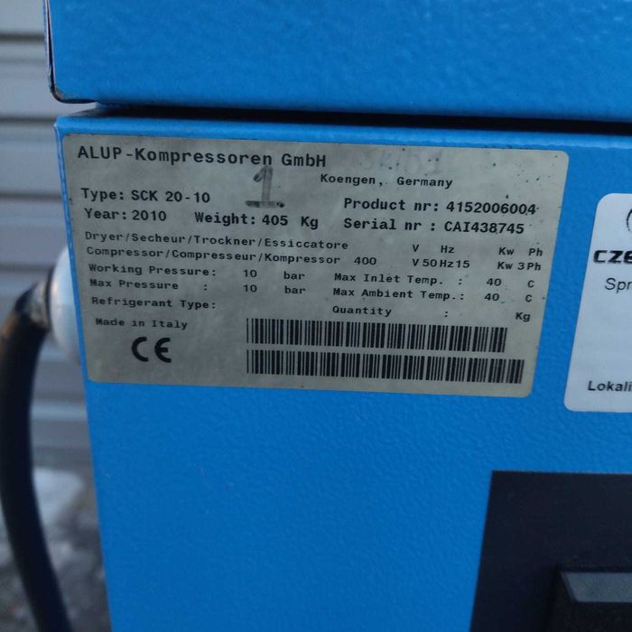 Sprężarka śrubowa Alup SCK20-10,15KW,S016320