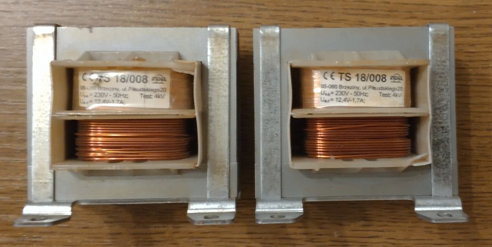[2szt.] Transformator sieciowy trafo TS 18/008 firmy Indel 12,4V - 1,7