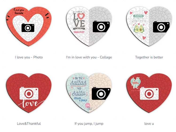 Puzzle em forma de coração personalizado