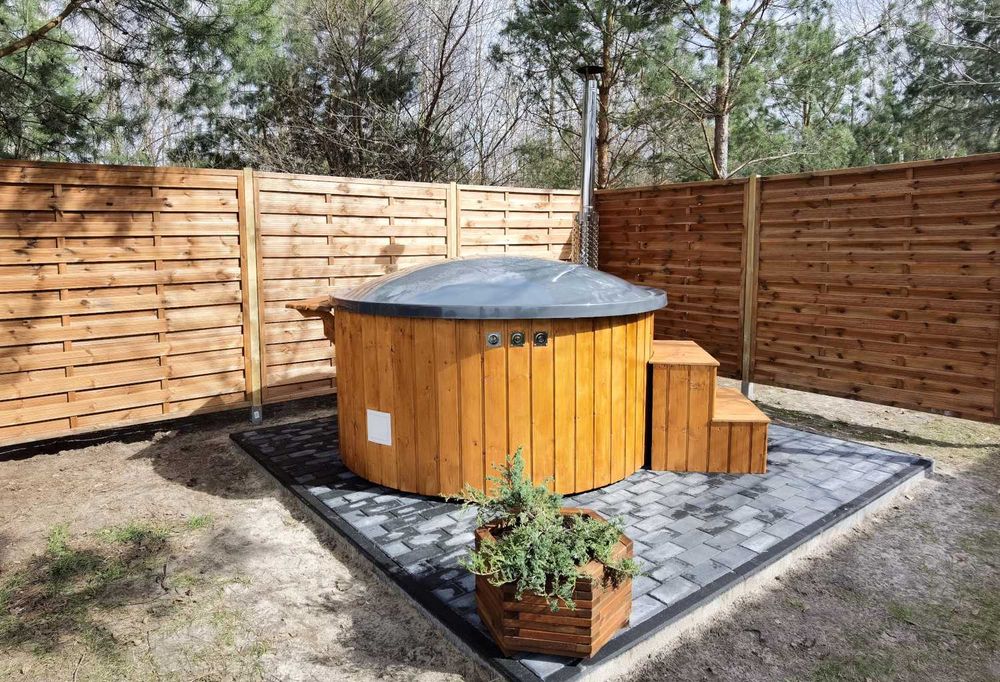 Balia Ogrodowa ruska bania jacuzzi 200cm piec zewnętrzny