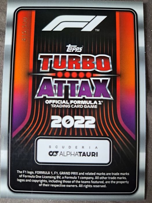 Gasly czerwony 100club 415/500 F1 turbo attax