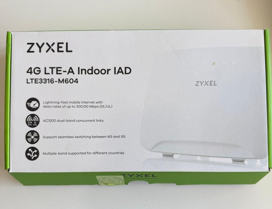Router 4G LTE Zyxel LTE3316-M604 Catégoria 6 (LTE-A) Dual-Band AC1200 com portas Gigabit