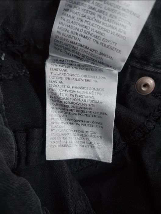 Szare rurki H&M rozm XS Skinny super stretch wysoki stan