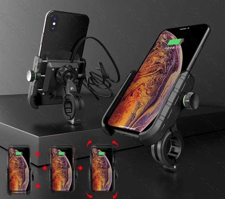 Suporte telemóvel carregador sem fios wireless moto cafe racer