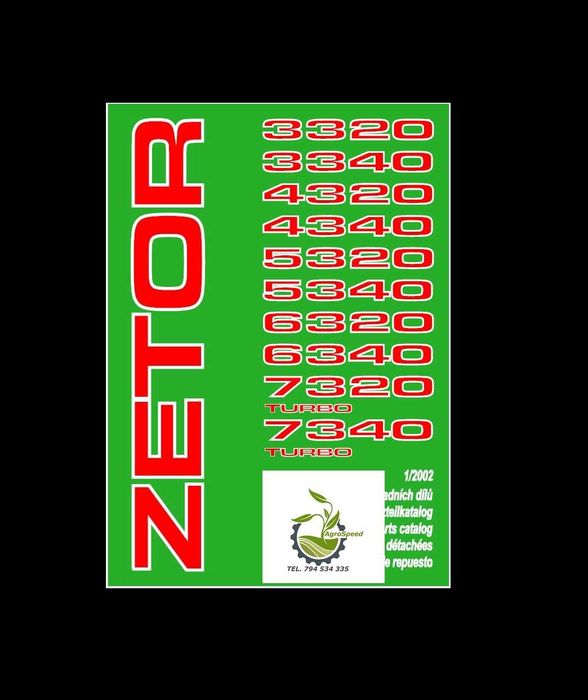 Katalog części ZETOR 5340, 6320, 6340, 7320, 7340 lata2000