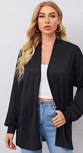 Shein sweter narzutka czarny damski basic 34 1vbb