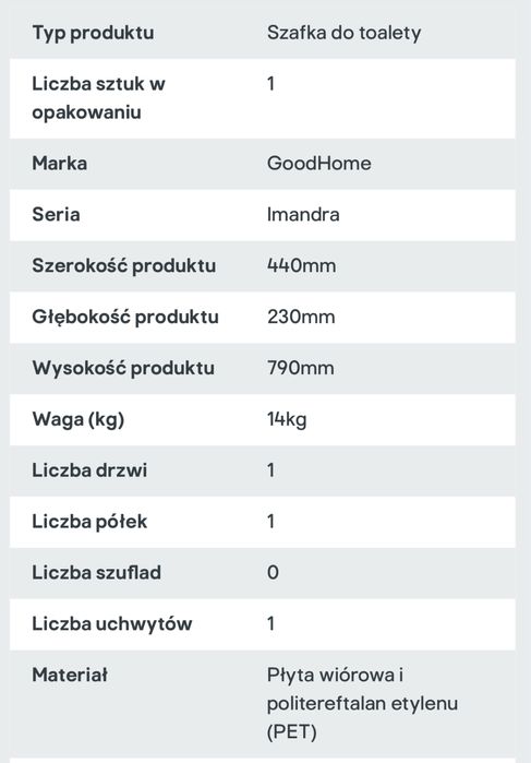 Szafka łazienkowa GoodHome Imandra z umywalką