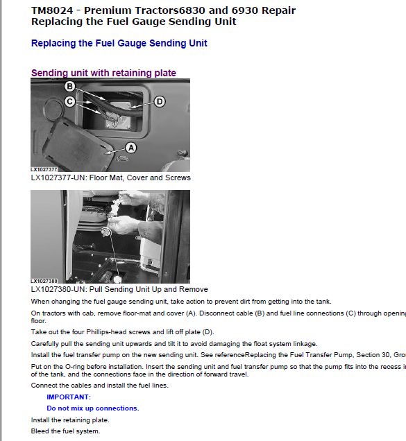 John deere manuais serviço