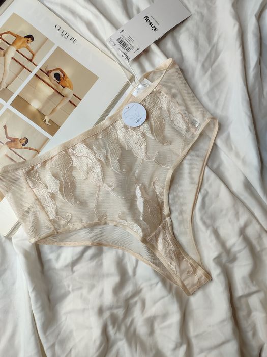 Трусики труси висока посадка з високою посадкою талією сітка мереживо