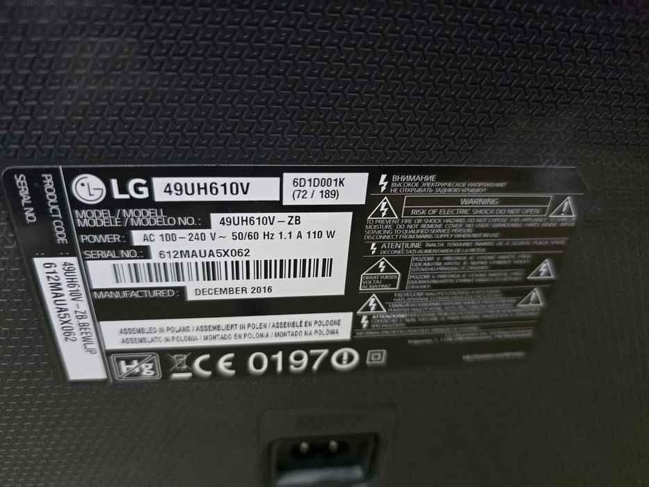 Telewizor LG 49UH610V 49" Smart TV 4K UHD Wi-Fi