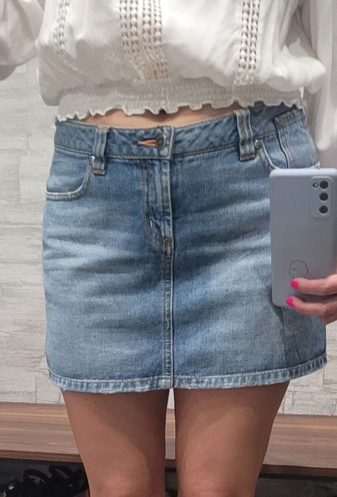 Спідниця  ONLY Jeans S/M міні коротка голуба синя Б/у